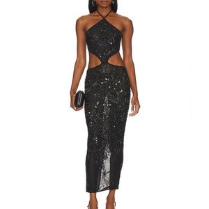 H:ours Revolve Ahinara Embellished Midi Dress